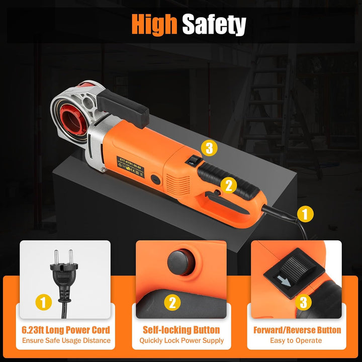 Elektrische Gewindeschneidmaschine 2300W Rohreinfädler mit 6 Matrizen (1/2", 3/4", 1", 1-1/4", 1-1/2