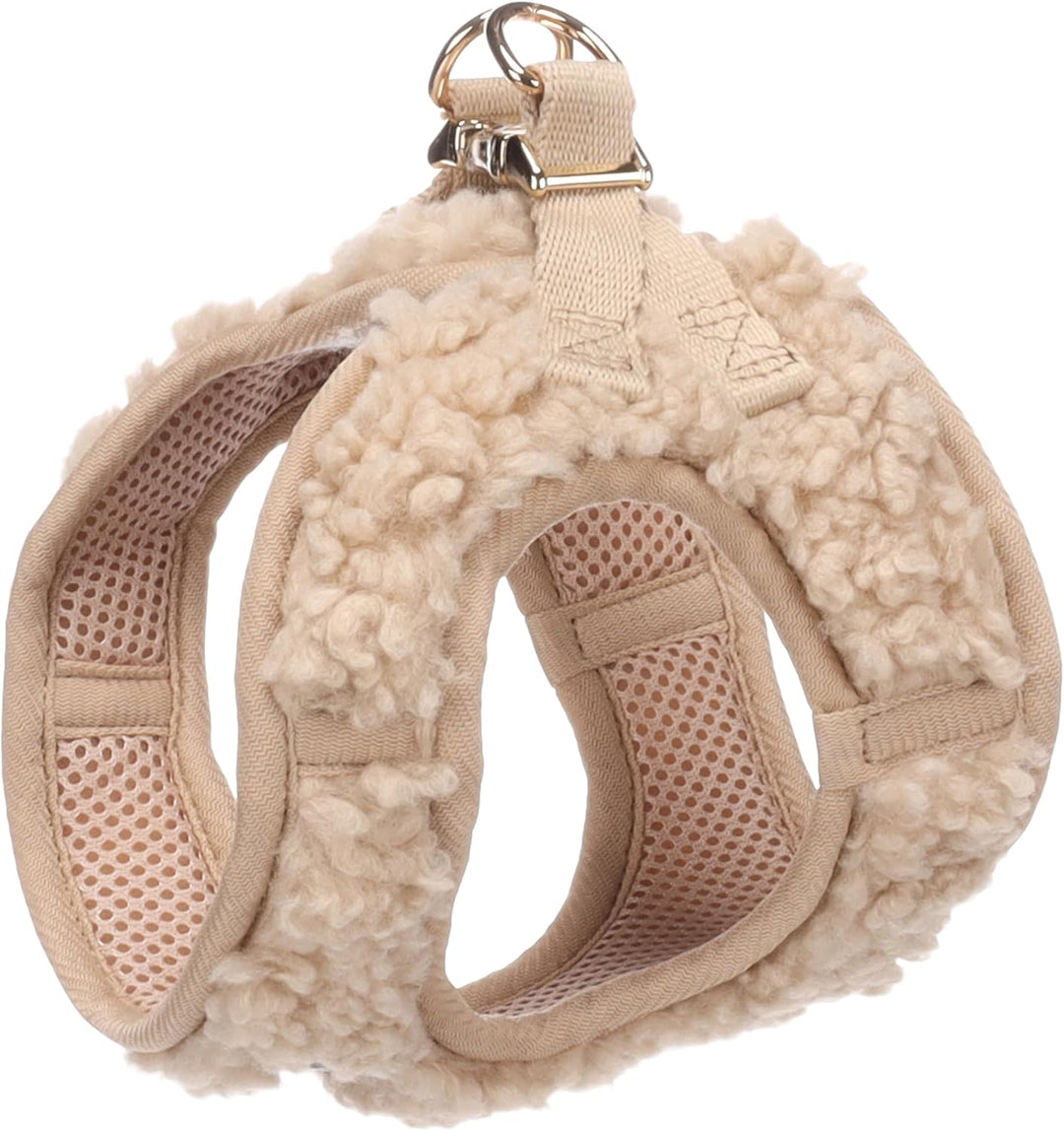 Flamingo Step&Go Hundegeschirr Pookie – Beige – Grösse XS (A: 28–30cm, B: 30–32cm, 5mm) – Weiches Fl
