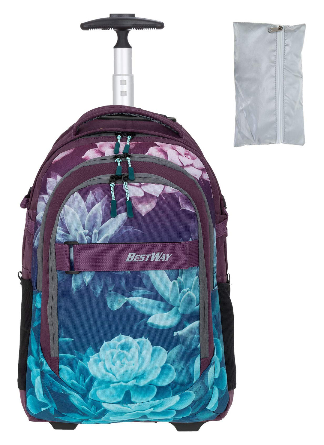 Bestway Trolley Schulrucksack Schultrolley 2 Teile Set Packer Evo inklusive Regenhülle 40244 (Dark F