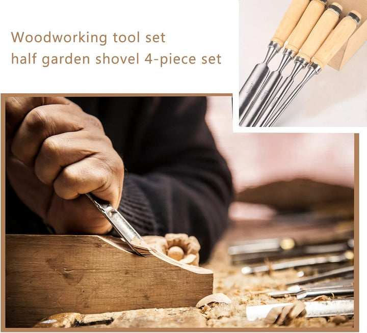 4Pcs Hohlbeitel Set, Scharfes Stechbeitel-Set, Holz Meissel Set, Carpenter Carving Hohlbeitel Holz Z
