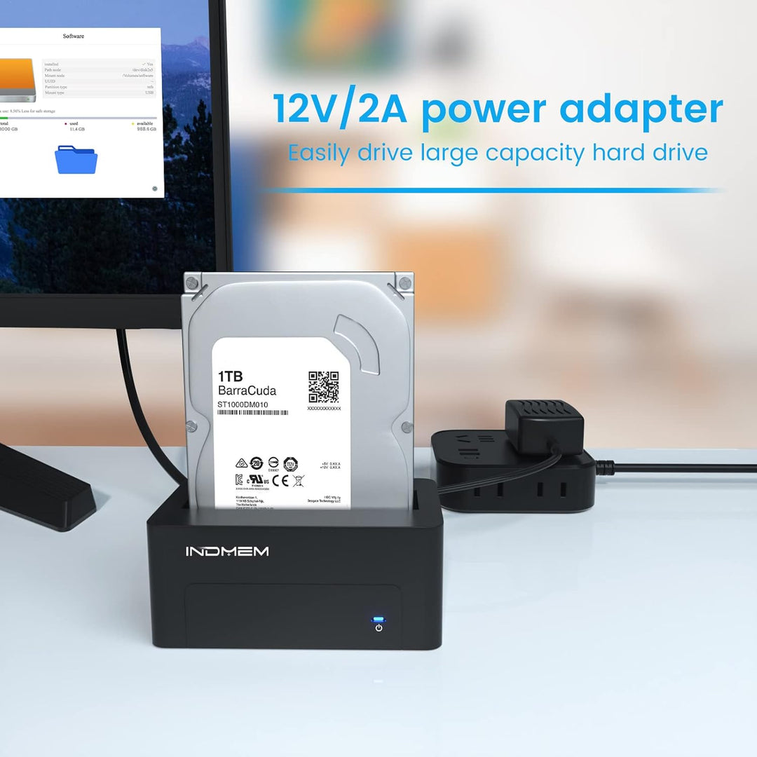 INDMEM SAS to USB 3.0 Adapter, SAS Hard Drive Reader Enclosure Docking Station for 2.5/3.5 inch HDD