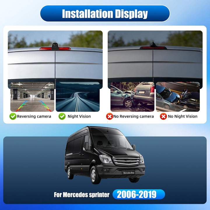 Rückfahrkamera für Mercedes Sprinter 2006-2019, 3. Bremslicht, Rückfahrkameras, Nachtsicht, wasserdi