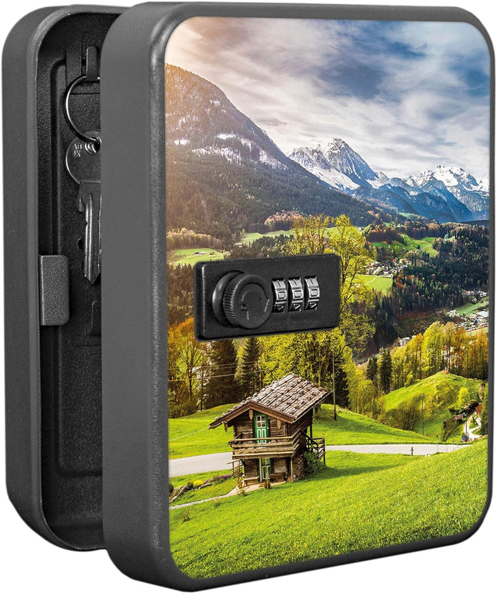 banjado® Burg-Wächter® abschliessbarer Schlüsselkasten mit Motiv Berchtesgadener Land für 20 Schlüss