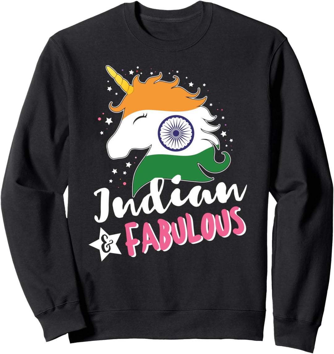 Indisches Einhorn Indien Flagge Sweatshirt