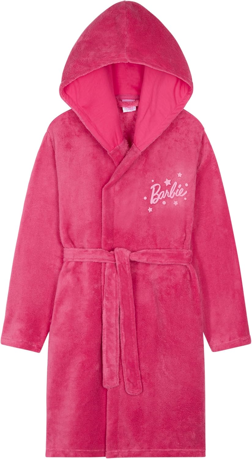 Barbie Bademantel Mädchen, Morgenmantel mit Kapuze und Taschen - Geschenke für Mädchen & Teenager