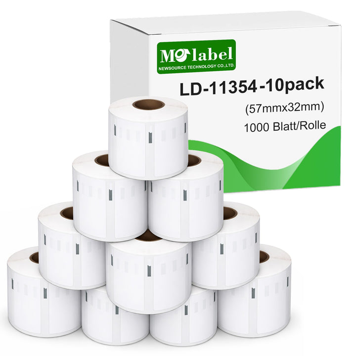 11354 10er-Pack (57 x 32 mm), kompatibel mit DYMO S0722540 sowie Dymo LabelWriter 300, 310, 315, 320