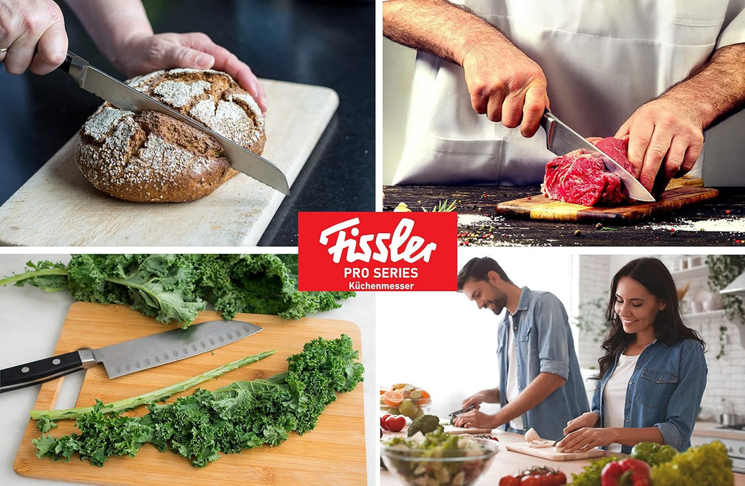 Fissler PROFI Messerset 4 tlg, Spezialklingen-Edelstahl geschmiedet - scharf, Rostfrei, Küchenmesser