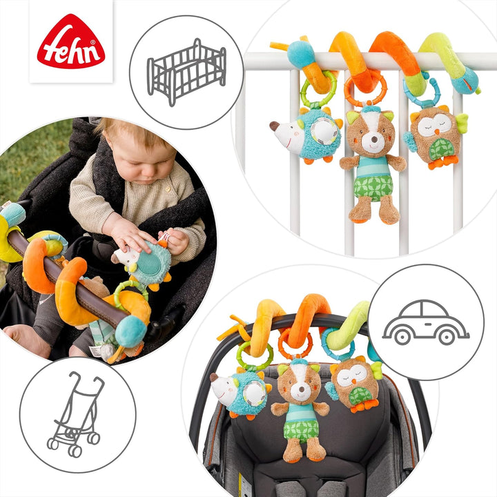 Fehn Activity Spirale Sleeping Forest - Kinderwagen Spielzeug zum Fühlen & Greifen - Babyspielzeug f