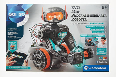 Clementoni Galileo Robotics EVO Roboter - Programmierbarer Spielzeug-Roboter, Bausatz mit 50 Teilen