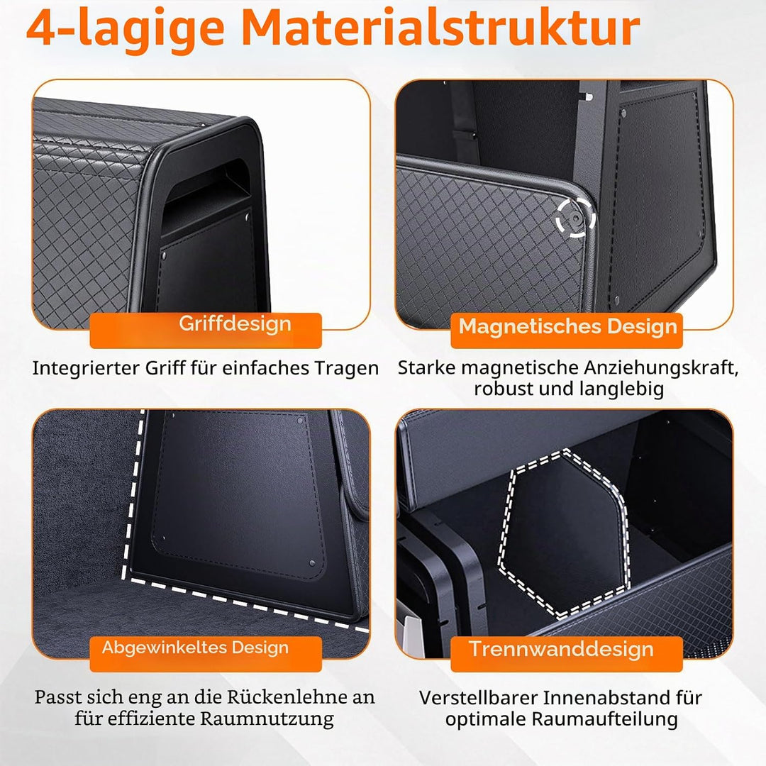 Auto Kofferraum Organizer Auto Tasche Kofferraum mit Deckel PU-Leder& PP-Wabenplatte mit Schrauben b