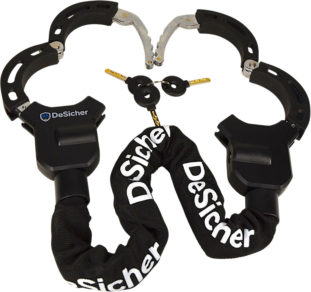 DuoLock 90 - Grosses Handschellen-Kettenschloss für E-Scooter & Fahrrad, 90 cm, 70 mm Öffnungsdurchm