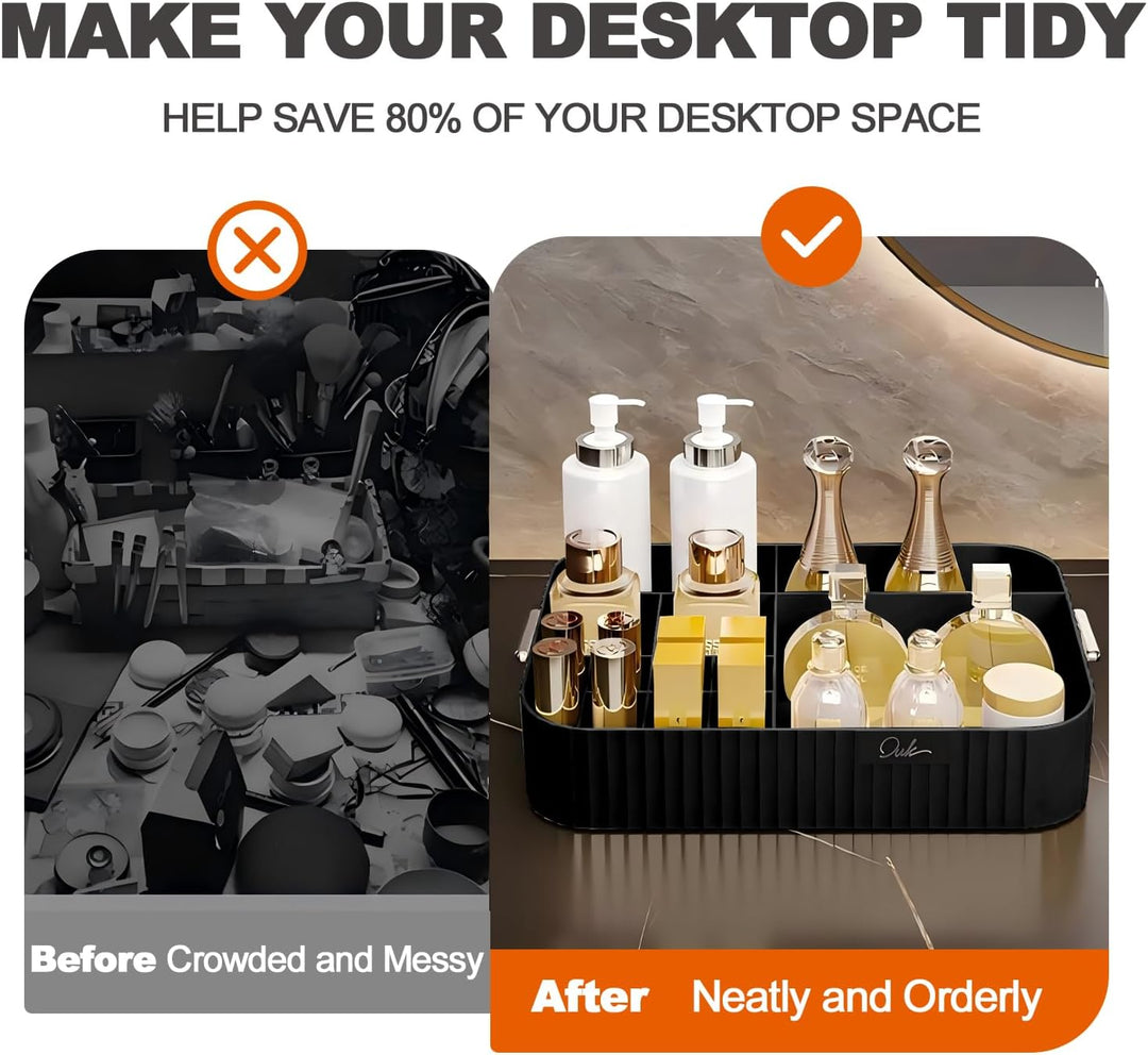 DASITON Make up Organizer mit Fächern, Grosser Make up Aufbewahrung Kosmetik Organizer für Badezimme
