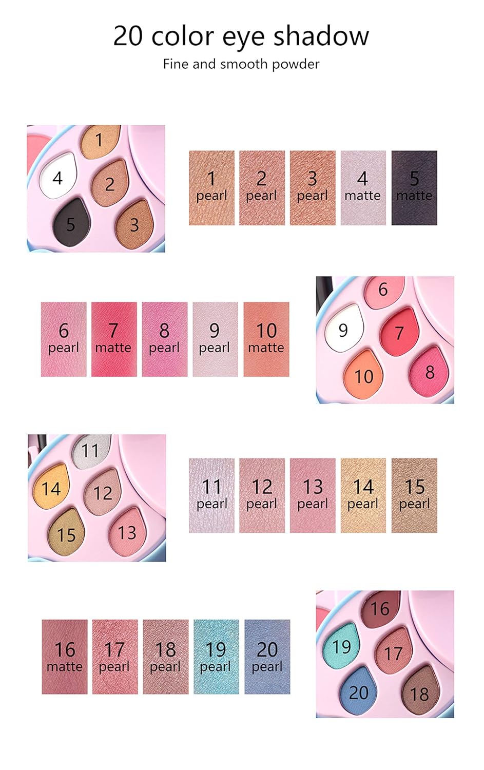 FantasyDay 40 Farben Multifunktions Exquisite Kosmetik Geschenkset Make-up Schmink Kit für Gesicht,