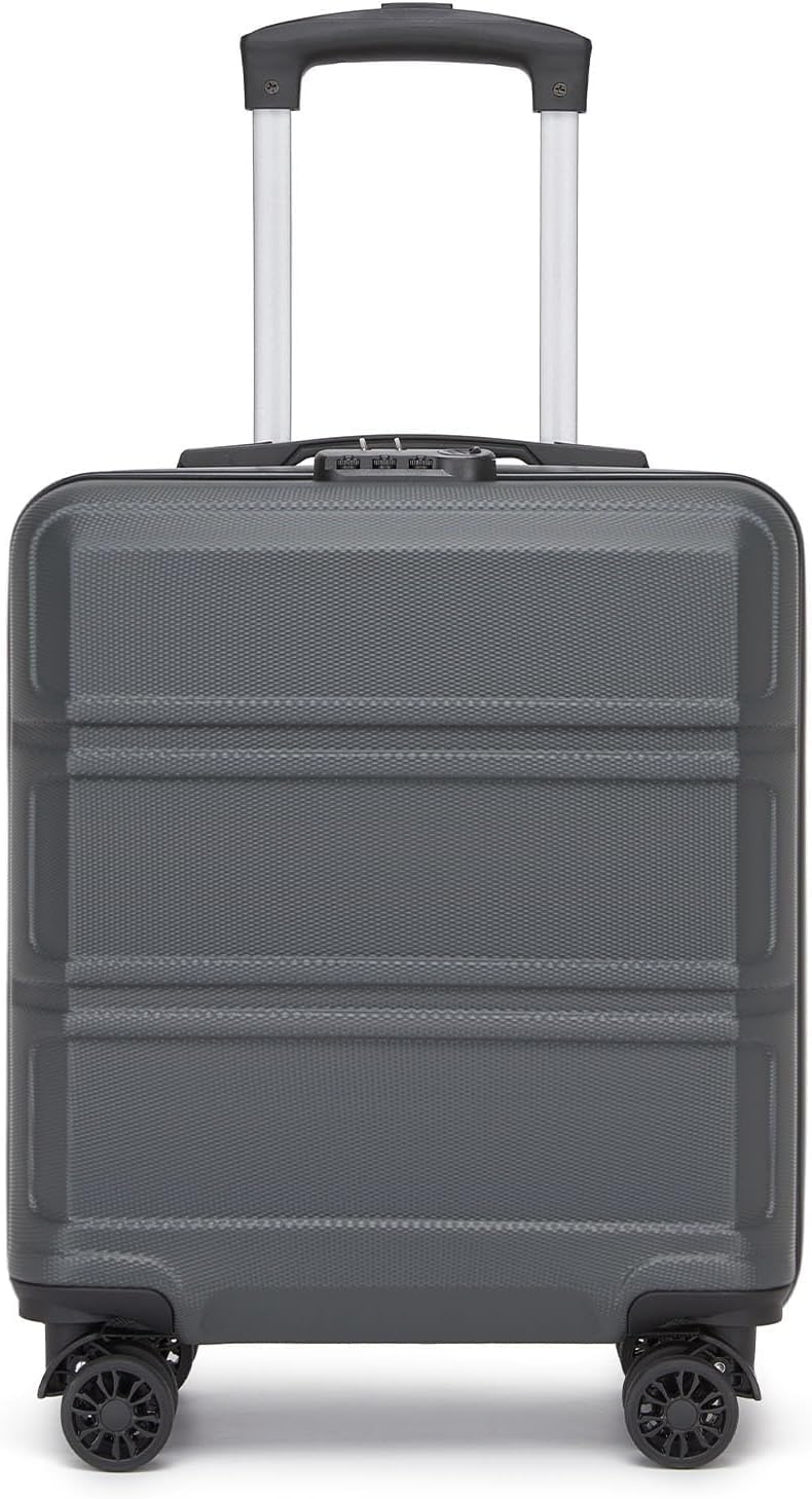 KONO Koffer Klein 16 Zoll Leicht ABS+PC Hartschalenkoffer mit Zahlenschloss Reisekoffer mit 4 Rollen