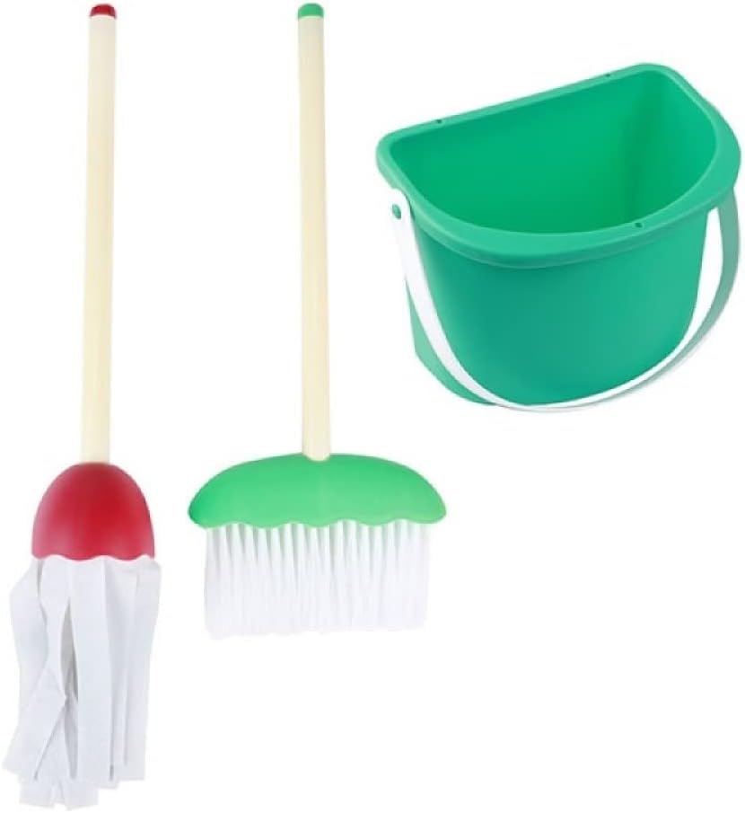 Toi-Toys Kinder Reinigungsset Putzset mit Eimer Wischmop Besen