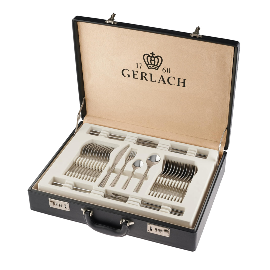 Gerlach Flames Besteck-Set 12 Personen Spülmaschinenfest Essbesteck Edelstahl Elegantes Tafelbesteck