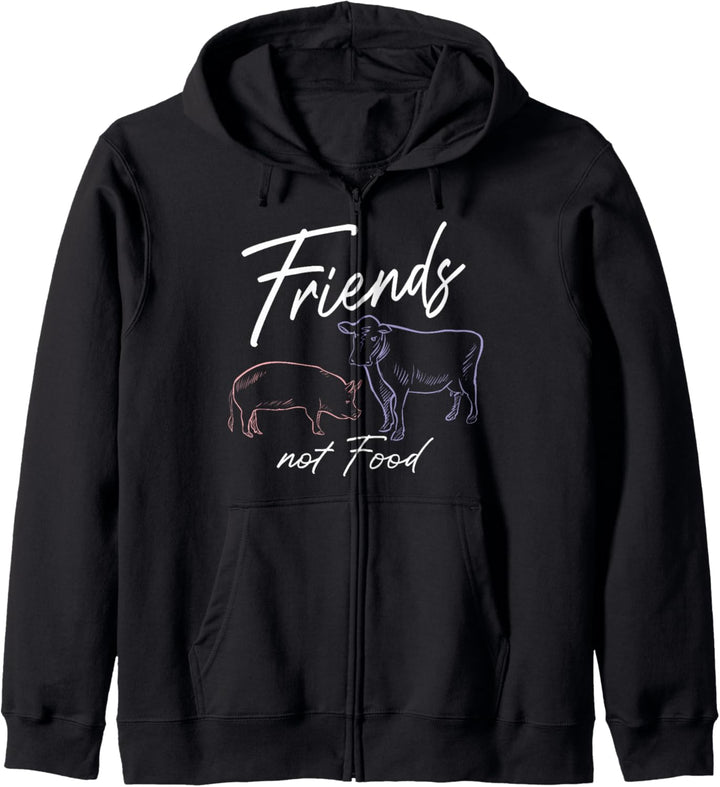 Friends Not Food Vegetarier Tierschutz Veganer Kapuzenjacke