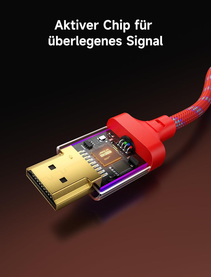 JSAUX 8K HDMI Kabel 1Meter 2-Stück | 4K &amp; 8K HDMI 2.1 Kabel 48Gbps High Speed HDMI | 4K@120Hz 144Hz,