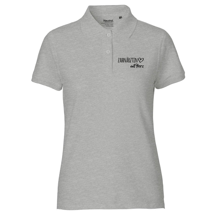Huuraa Damen Polo Shirt Zahnärztin mit Herz Geschenk Grösse XS-XXL Bio Baumwolle Fairtrade Zahnärzti