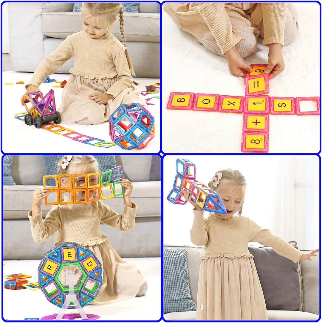 CONDIS Magnetische Bausteine 120 Teile, Magnetspielzeug Magneten Kinder Magnetbausteine Magnet Spiel
