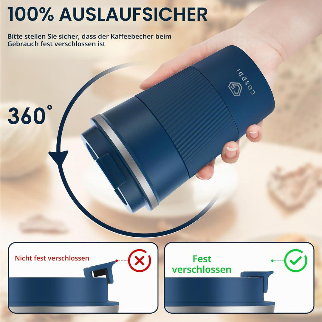 CS COSDDI Thermobecher- Isolierbecher, Edelstahl Travel Mug, 18oz/510ml Vakuum auslaufsicher Reisebe