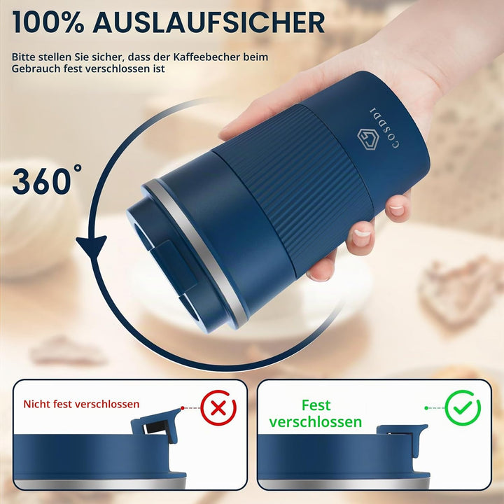 CS COSDDI Thermobecher- Isolierbecher, Edelstahl Travel Mug, 18oz/510ml Vakuum auslaufsicher Reisebe