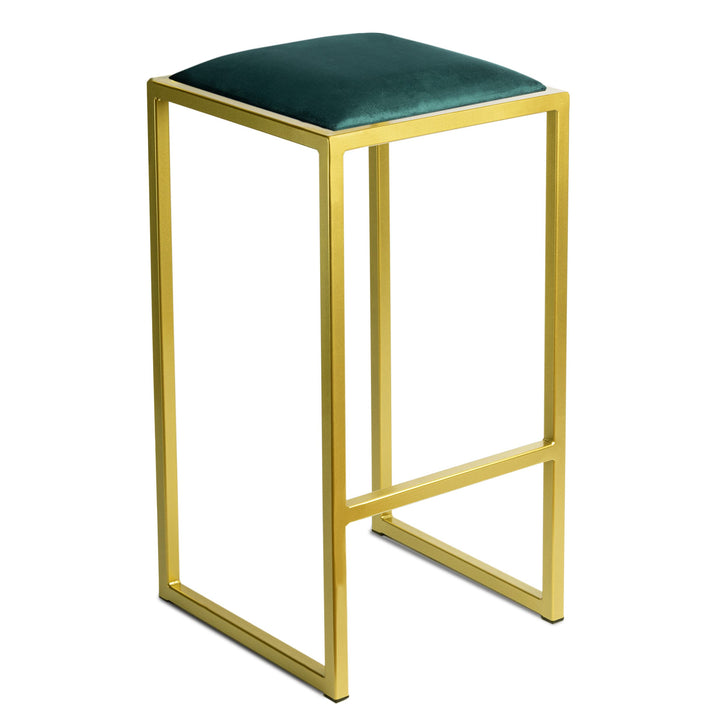 FERRO modern design Barhocker Gold ohne Lehne 64 cm - Metal Barstuhl mit Gepolstertem Sitz - Loft St