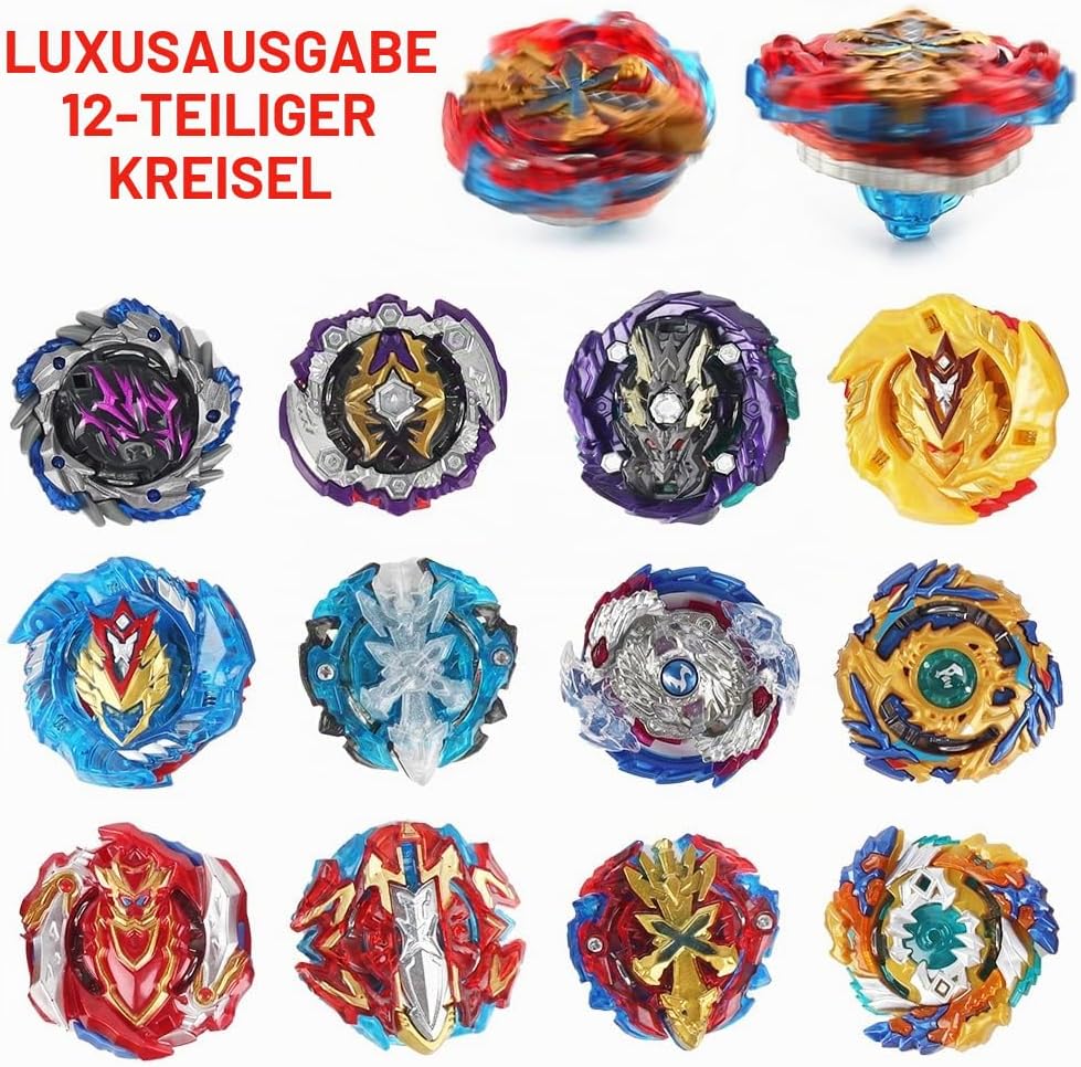 12in1 Kampfkreisel Set, 12 Kampfkreisel 2 Launchers, Bey Burst Turbo Blade Set, Kreisel BattleSet Mi