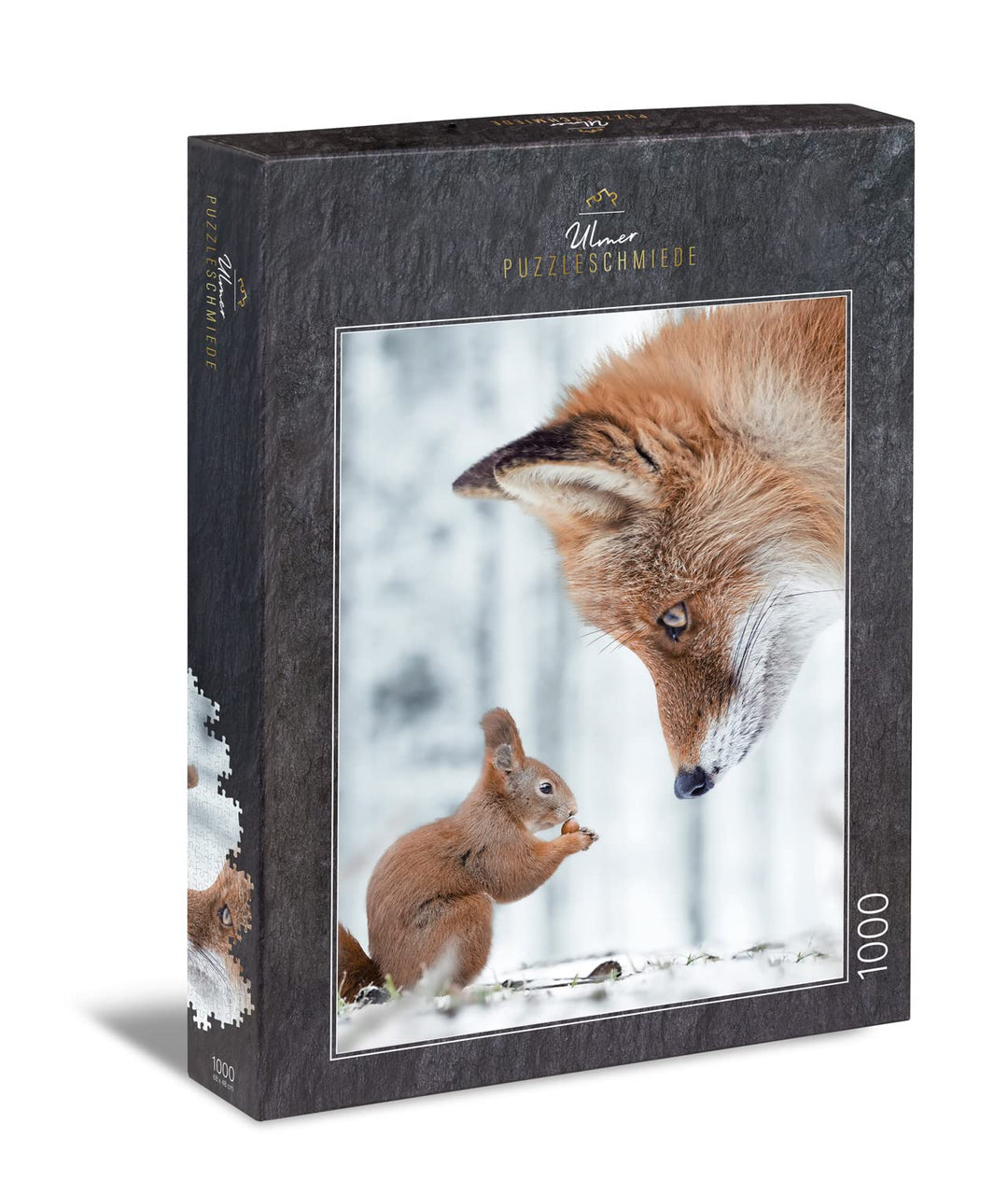 Ulmer Puzzleschmiede - Puzzle „Fleissig &amp; Schlau“ - Pfiffiges 1000 Teile Tierpuzzle – Eichhörnchen u