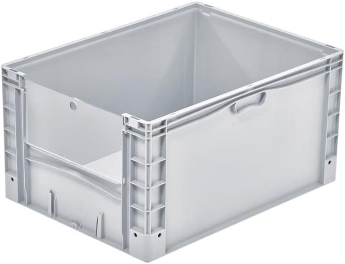 SparSet 2x Euro-Norm Grossbehälter Insight Cover | HxBxT 42x60x80cm | 168 Liter | Grau | Eurobehälte