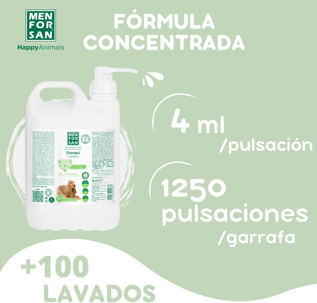 Menforsan Aloe Vera Hundeshampoo - 5 Liter Aloe Vera 5000 ml, Aloe Vera 5000 ml