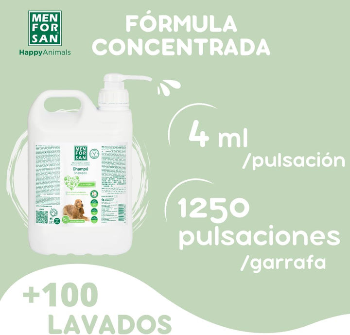 Menforsan Aloe Vera Hundeshampoo - 5 Liter Aloe Vera 5000 ml, Aloe Vera 5000 ml