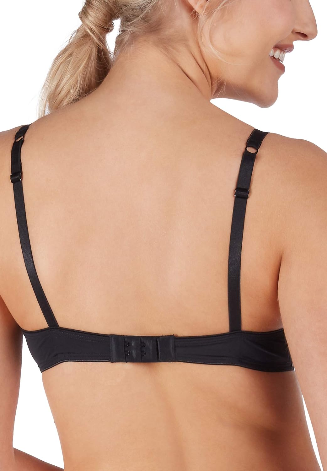 HUBER Damen Micro Lace Bügel-BH 75D Schwarz, 75D Schwarz