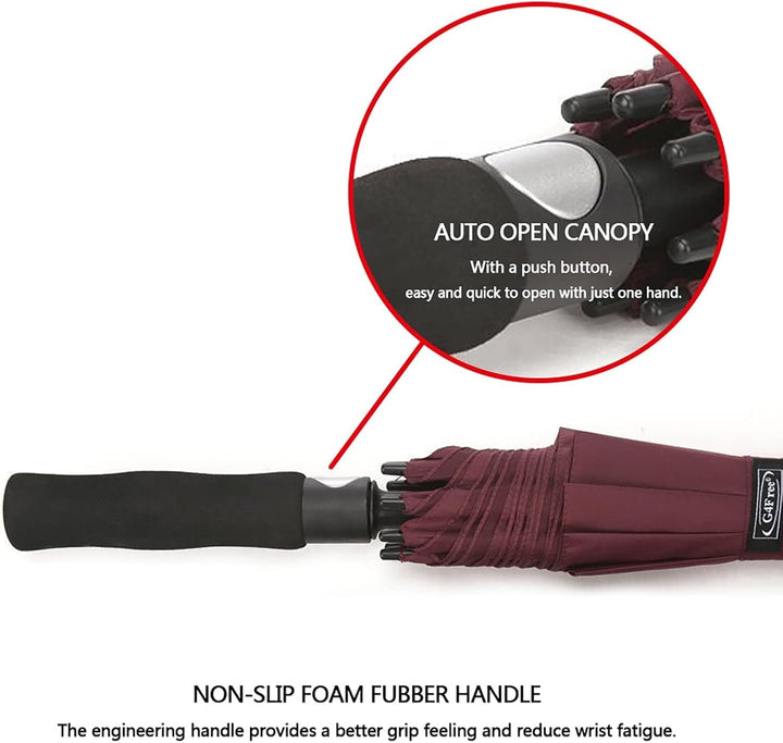 G4Free 55/63/69/72/80 Inch Golfschirm,Regenschirm Sturmfest,Doppelverdeck Belüftete Extra Grosse Übe