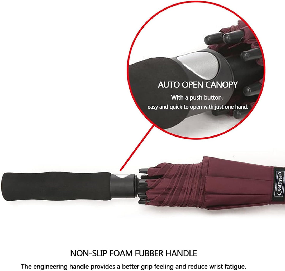 G4Free 55/63/69/72/80 Inch Golfschirm,Regenschirm Sturmfest,Doppelverdeck Belüftete Extra Grosse Übe