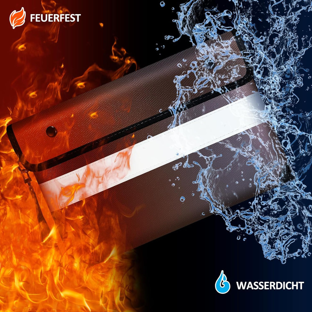 Vailoin Feuerfeste Geldtasche für Bargeld, 2871 °C, isoliert, feuerfest, wasserdicht, mit wasserabwe