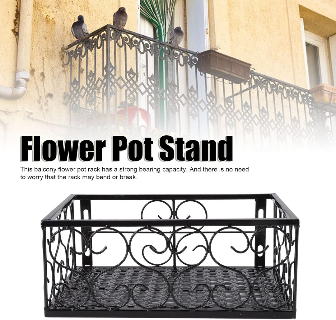 Jenngaoo Blumentopfhalter Balkon, Eisen Dekorative Terrassen Geländer Regal Blumen Regal Korb Regal