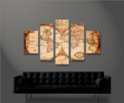 islandburner Bild Bilder auf Leinwand World Map Weltkarte MF XXL Poster Leinwandbild Wandbild Dekoar