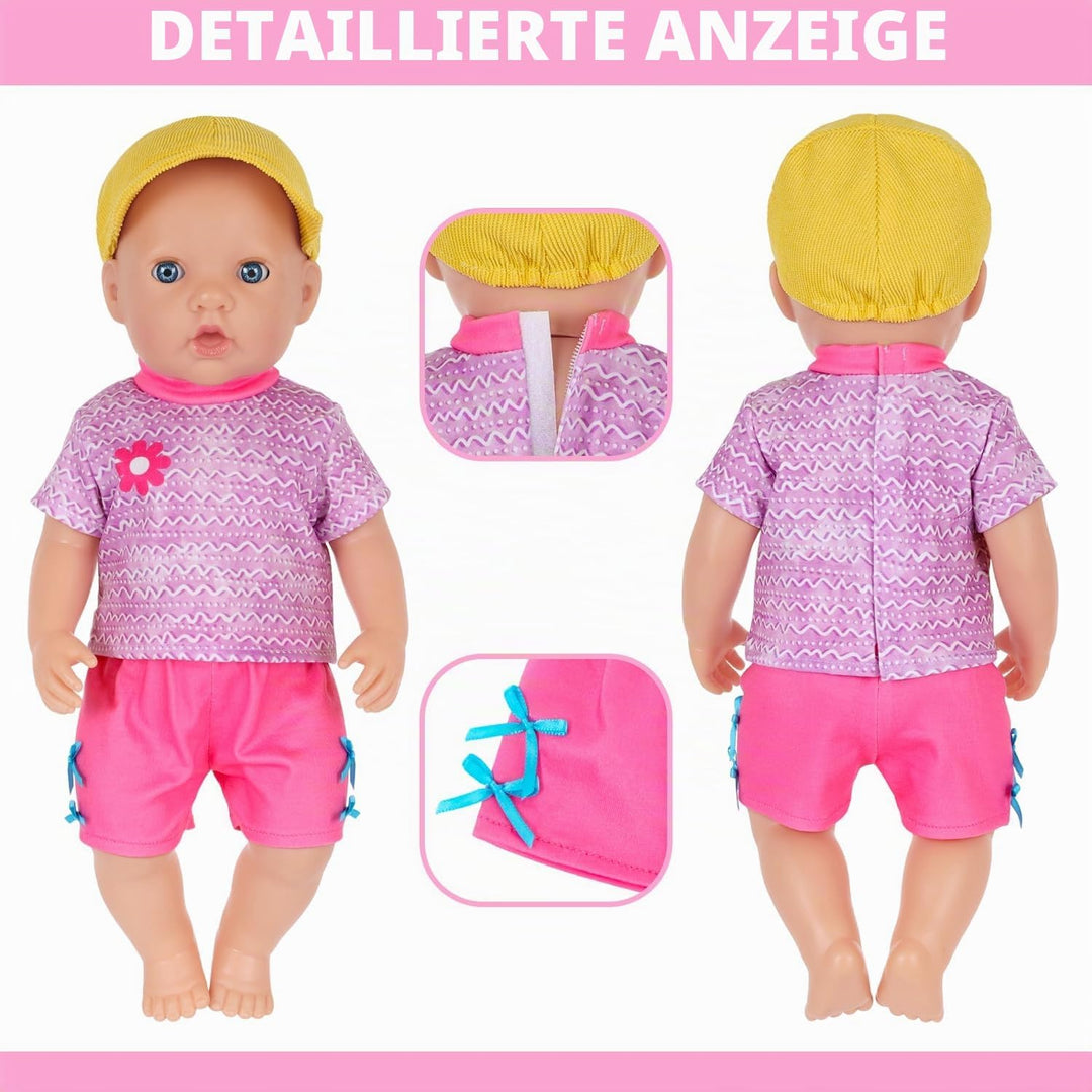 7 Teile Kleidung und Zubehör für Puppen 35-45 cm und 14-18 Zoll Farbige Puppenkleidung Enthält Obert