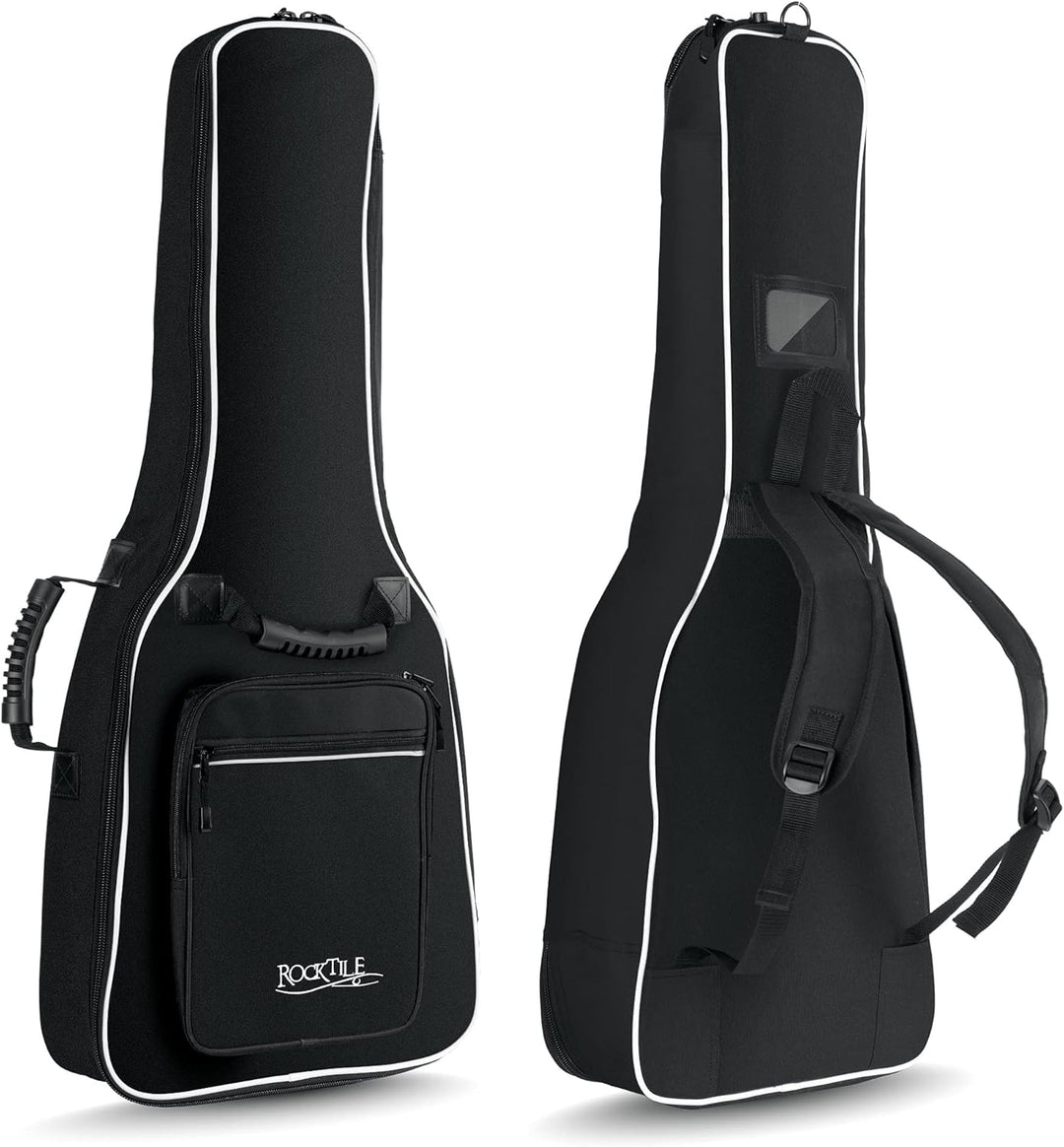 ROCKTILE 1/2 Klassik-Gitarrentasche (gepolsterter Gigbag, Rucksackgarnitur, 2 Aussentaschen) schwarz