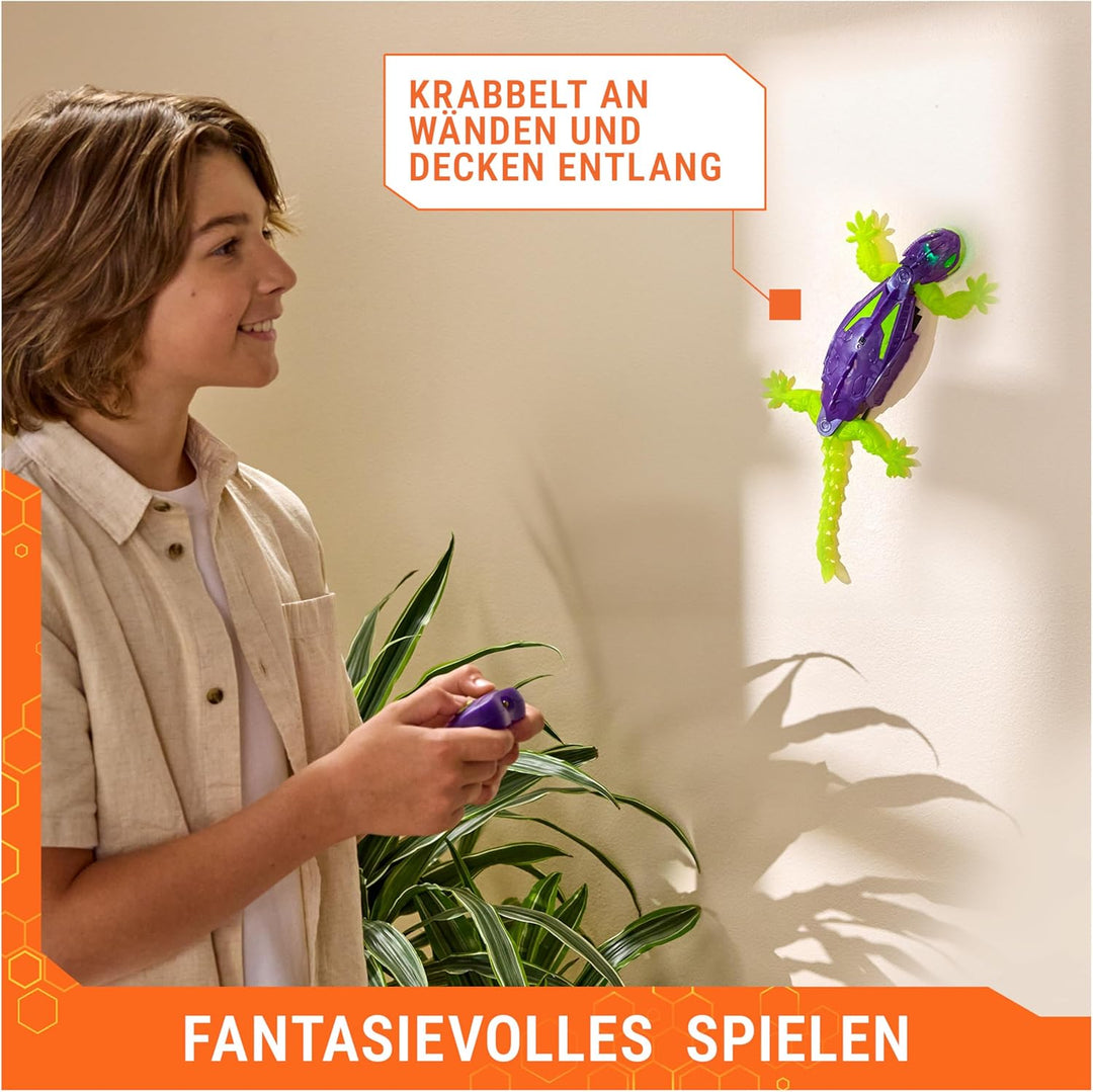 HEX BOTS – Wandflitzer Gecko Glow-in-The Dark, RC-Gecko mit LED-Augen & Glow-in-The-Dark-Beinen, das