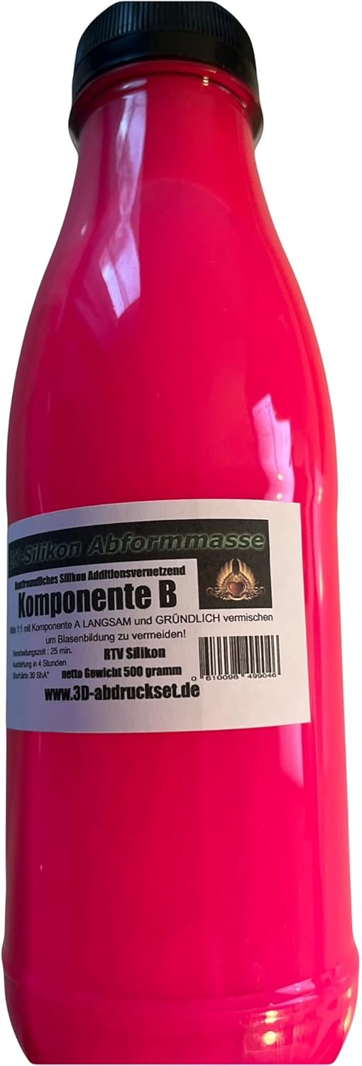 Silikon 2K Hautfreundlich 1 Kg. Additionsvernetzende 2 K Abformmasse in Farbe Deiner Wahl für Abform