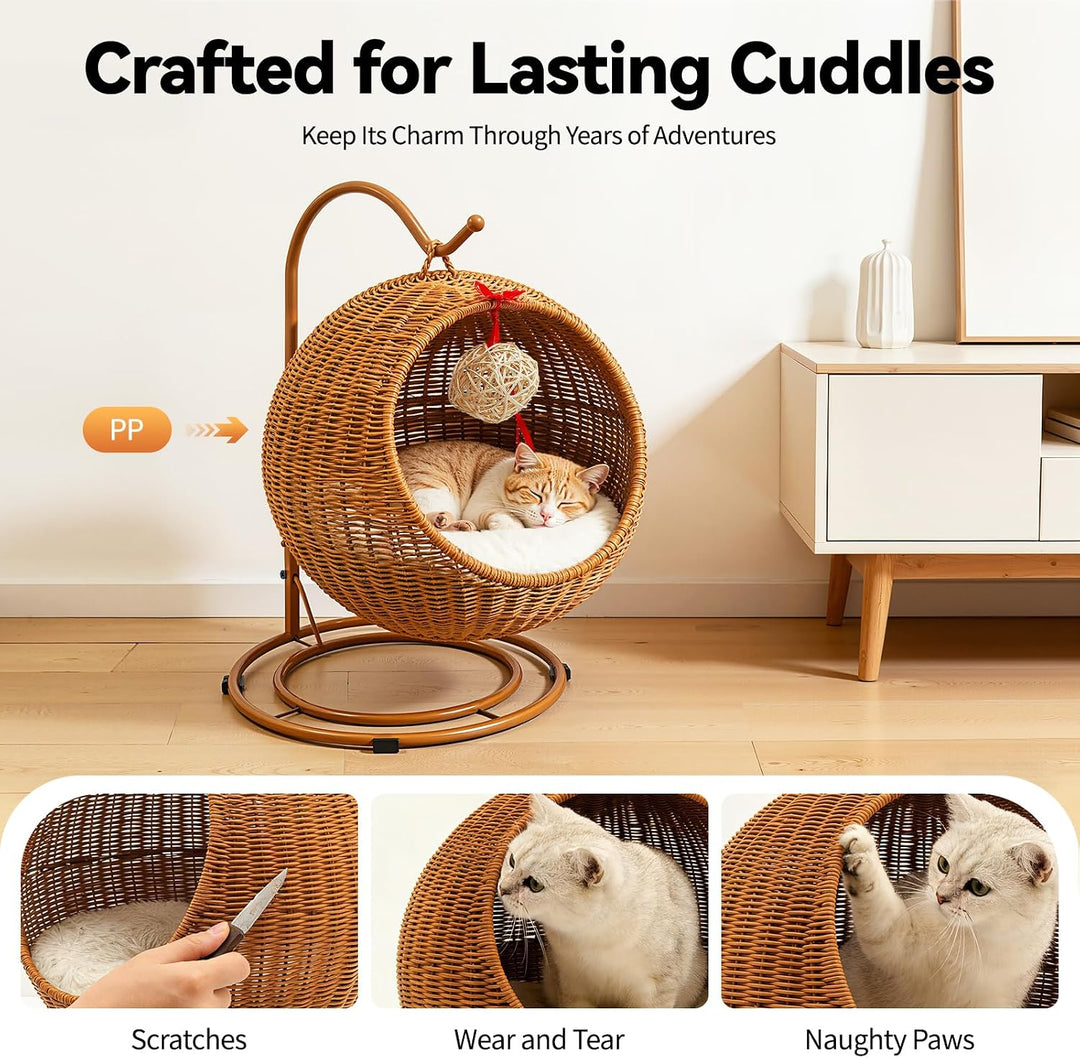 Katzenhängematte, 66cm Katzen Hängematte, Katzen-Schaukel, Katzenstuhl für drinnen, Katzenkorb Kann