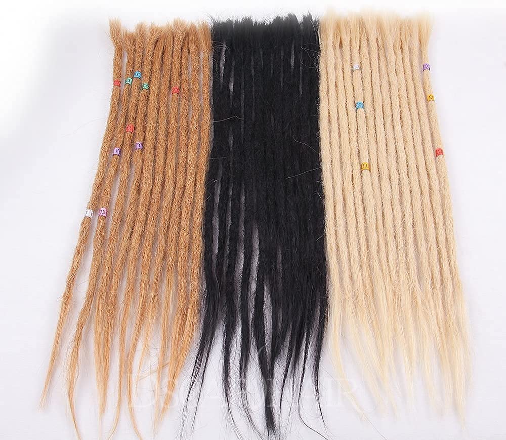 100% Echthaar Dreadlock Extensions 20 Zoll 5 Stränge/Pack Handgemachte Crochet Dreadlocks Extension