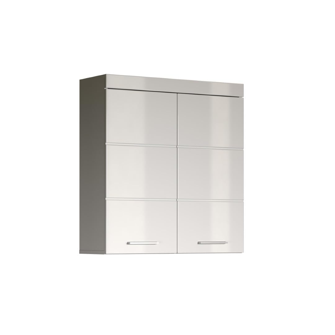 trendteam smart living Badezimmer Hängeschrank Wandschrank Amanda, 73 x 77 x 23 cm in Weiss / Weiss