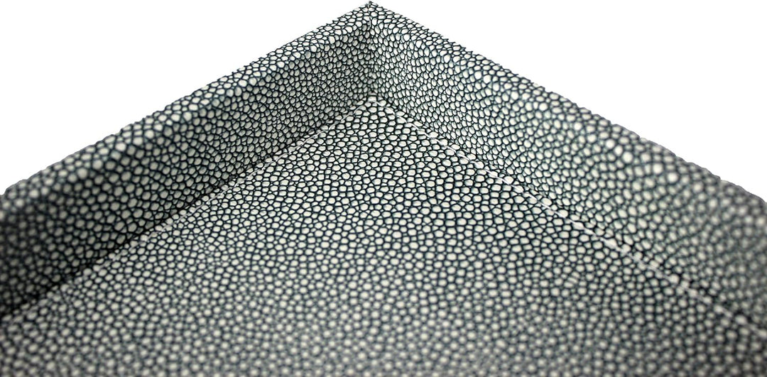 SIGNATURE HOME COLLECTION Kleines Tablett mit Rand, Kunstleder, blau, mittel