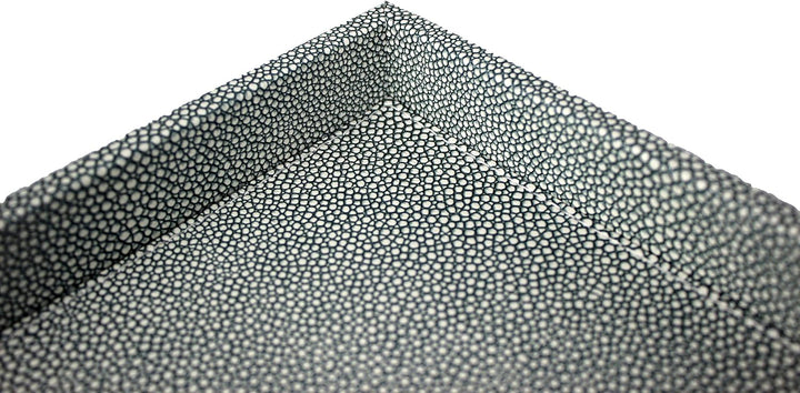 SIGNATURE HOME COLLECTION Kleines Tablett mit Rand, Kunstleder, blau, mittel