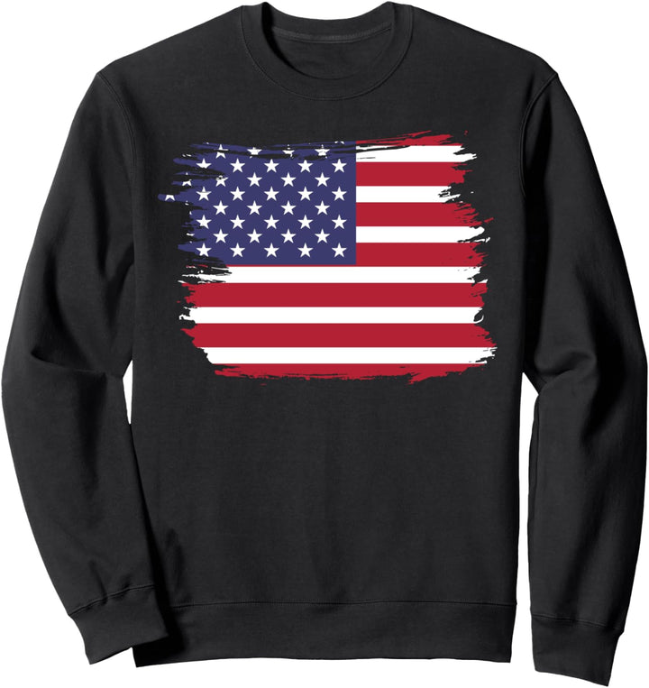 T-Shirt mit amerikanischer Flagge, Vintage-Stil, für Damen und Herren Sweatshirt