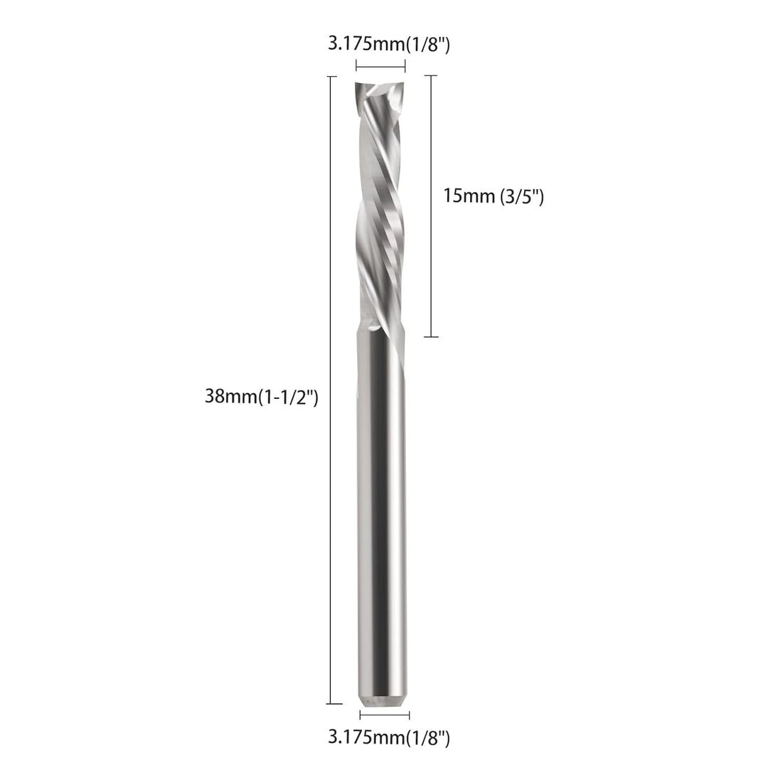 EU_HOZLY 3.175x15mm UP & DOWN Schneiden Sie zwei Flöten Spiral Hartmetallwerk Werkzeugschneider für