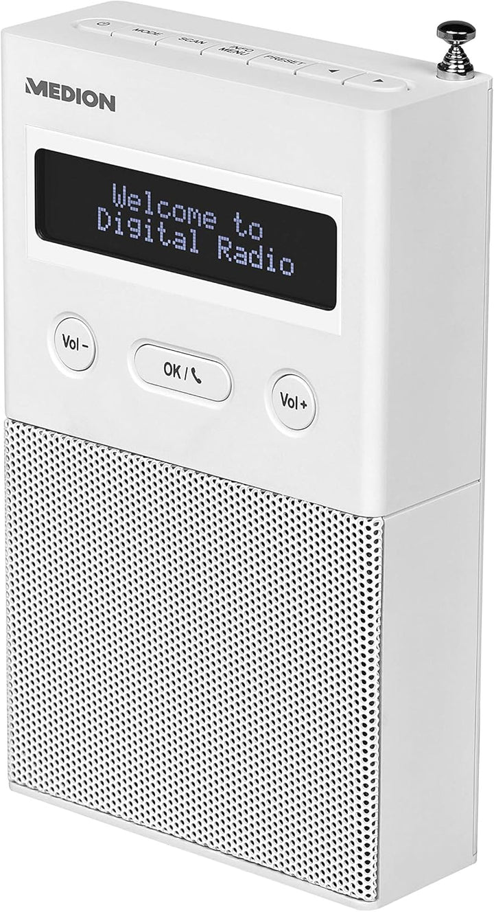 MEDION P65715 DAB+ Steckdosenradio mit Bluetooth, 20 Watt, 30 Senderspeicher, DAB+/PLL UKW, Schlumme